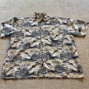 Wolverine Tan and Bluish Gray Patterned Button Down Shirt
